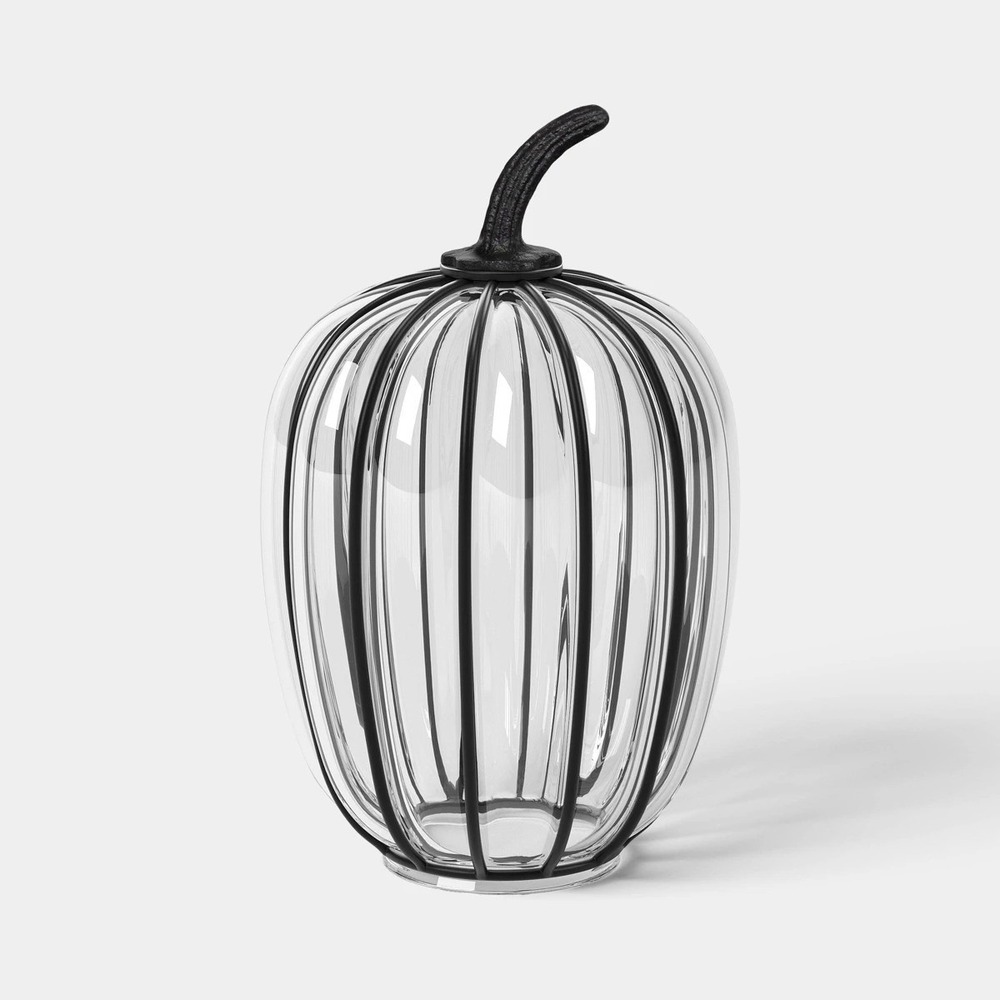 Tall Metal and Glass Halloween Pumpkin - Threshold, Target